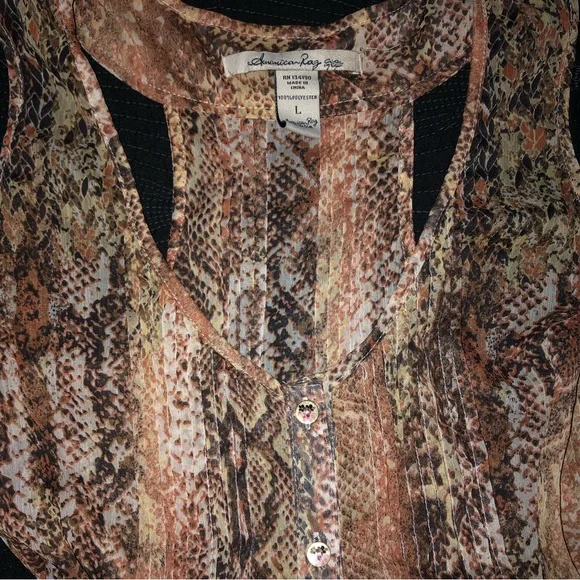 American Rag Sleeveless Tieback Button down blouse - Picture 3 of 7